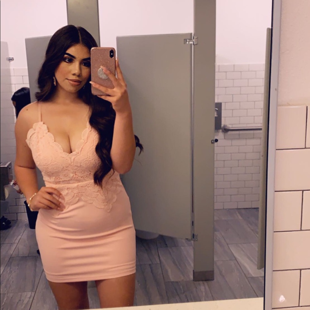 Pink mini dress